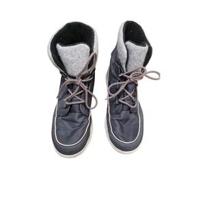Sorel Women's Waterproof Winter Boots Mid-Calf Lace-Up Gray & White Size 10